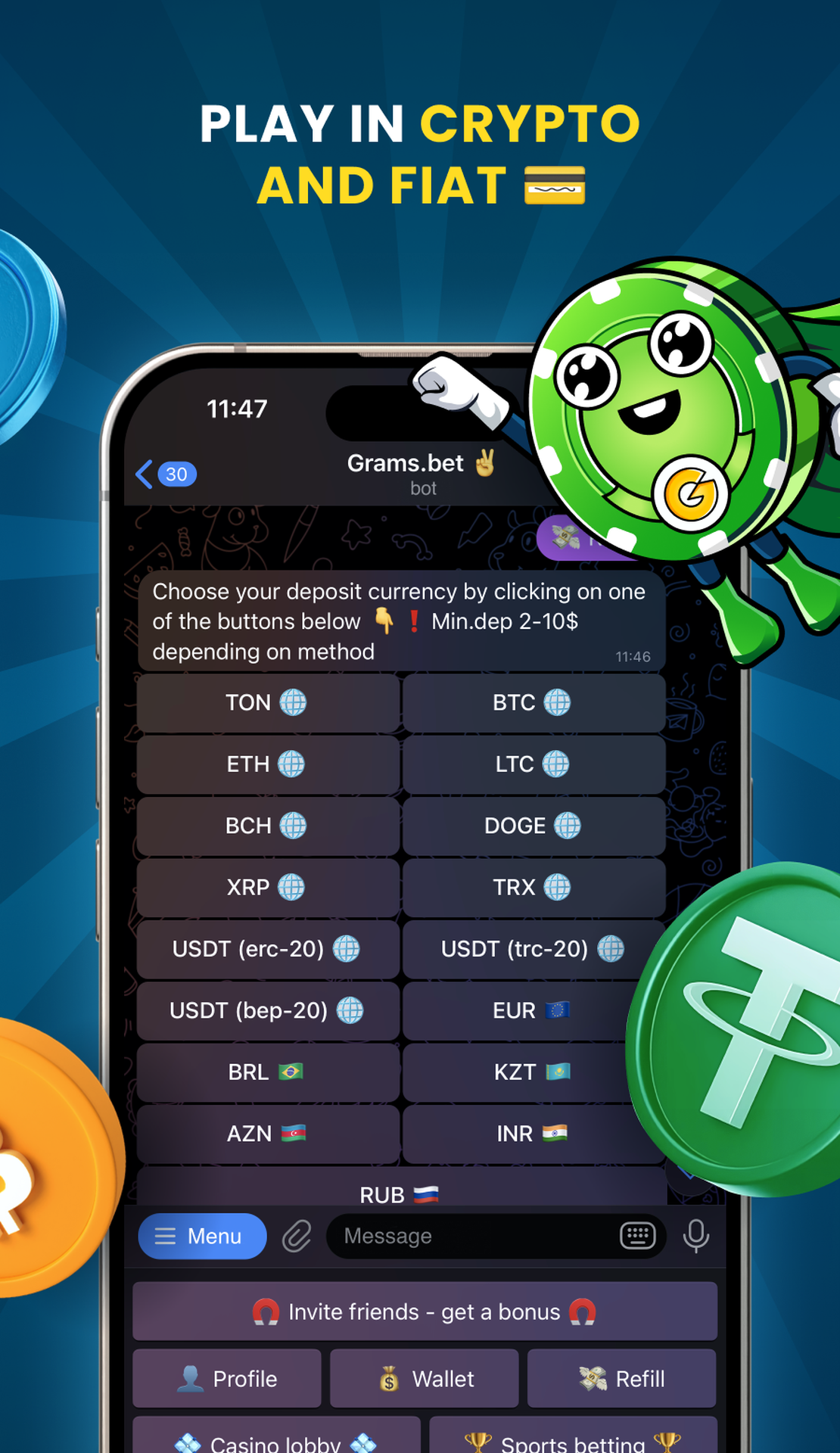 Grams.bet ✌️ - 📲 Лицензионное Telegram казино и букмекерка 🚩 | TON App