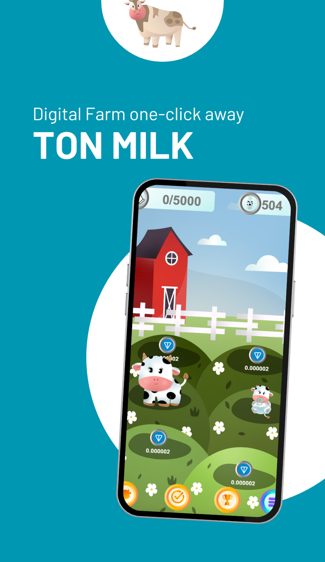 Ton Milk - P2E modren web3 game based on Ton connect and ton blockchain,  Raise cows, make milk and win! | TON App