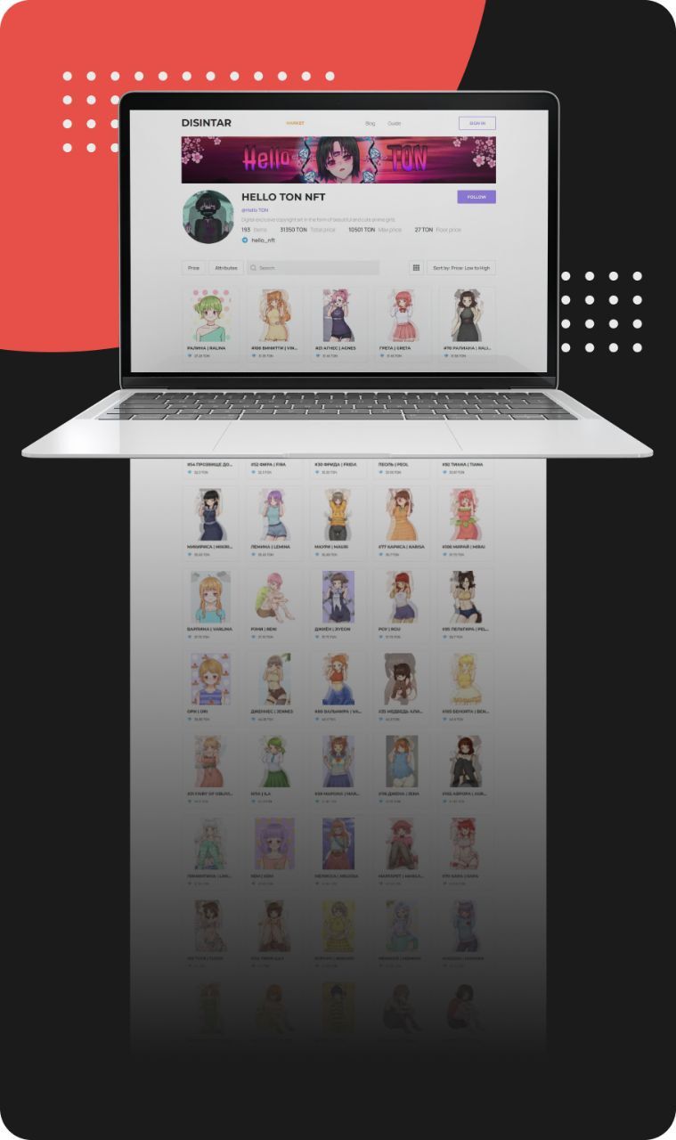 Hello TON NFT - Создаём уникальных аниме девочек с нуля | TON App